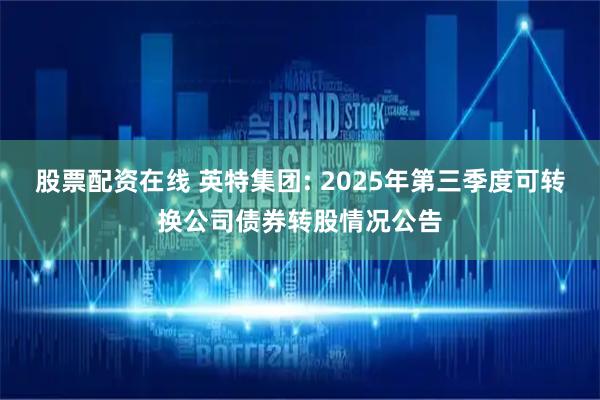 股票配资在线 英特集团: 2025年第三季度可转换公司债券转股情况公告