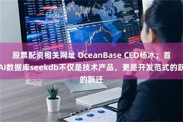 股票配资相关网址 OceanBase CEO杨冰：首款AI数据库seekdb不仅是技术产品，更是开发范式的跃迁
